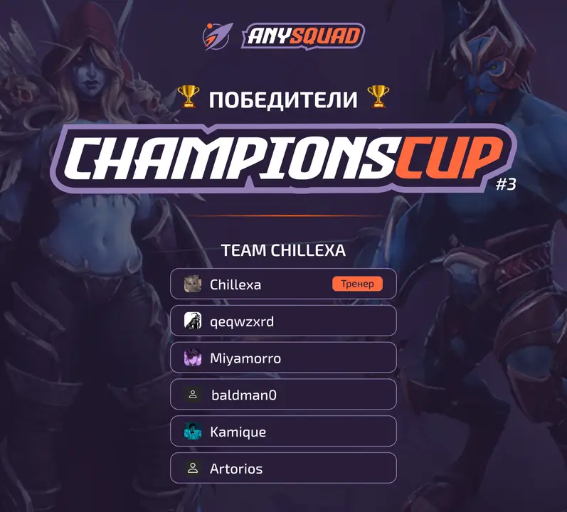 Победители турнира ANYSQUAD Champions CUP #3